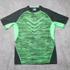 Under Armour Shirt Mens 2XL XXL Green Compression Heatgear Short Sleeve Pullover